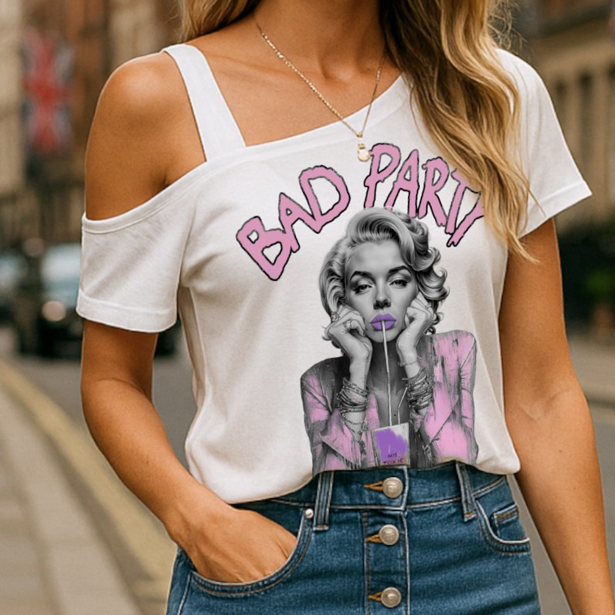 camiseta-de-mujer-lasal-bad-party-blanco