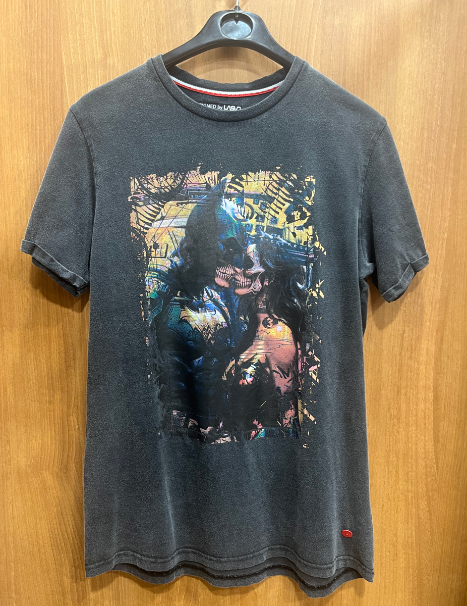 Camiseta de hombre Lasal Loving negro desgastado