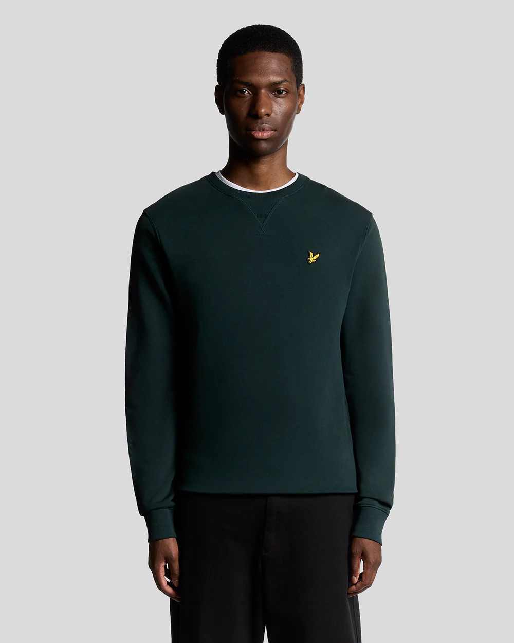 Cotton Crew Neck Sweatshirt dark green 1